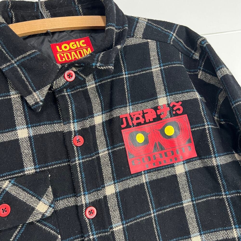 Logic COADM Tour 2019 Plaid Shirt Sz Medium Bobby Boy Wool Blend Flannel Jacket - Picture 9 of 10